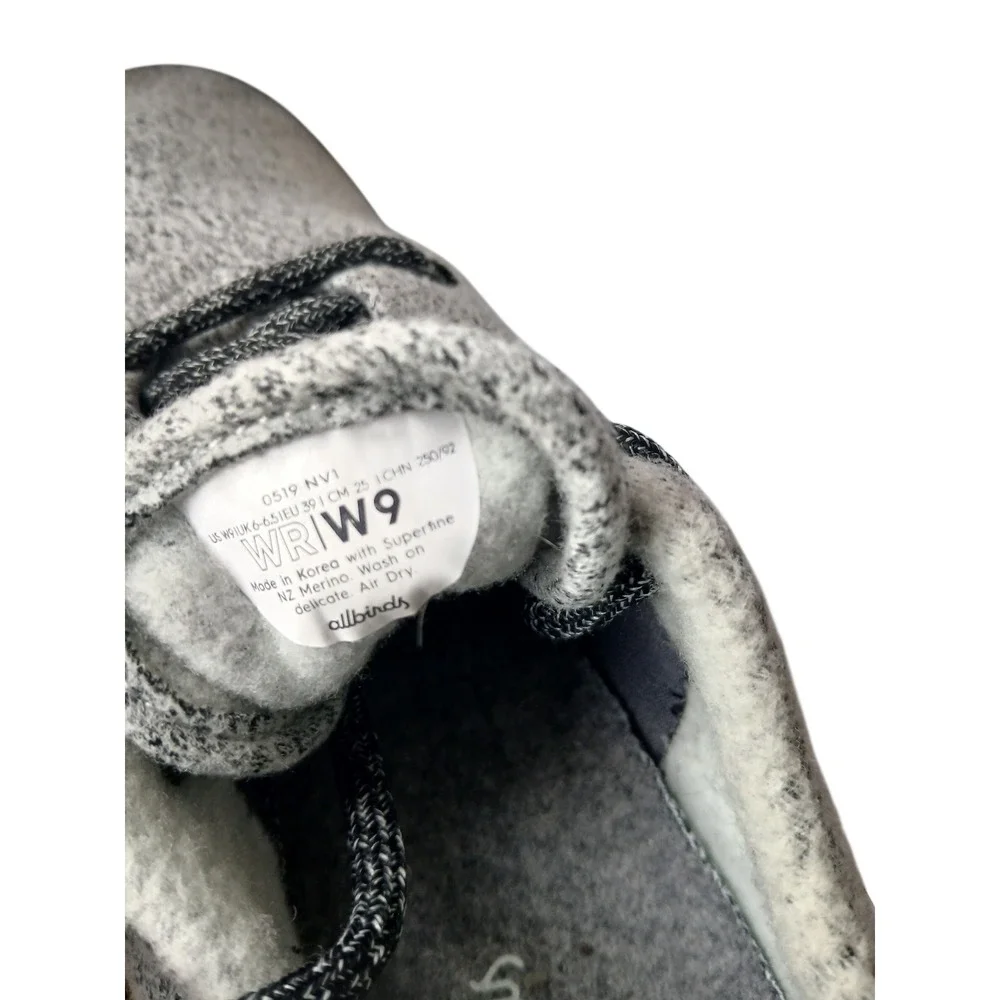 Allbirds Women Wool Runners Grey Merino Wool Sneakers Size 9 W9 WR1 0519 NV1